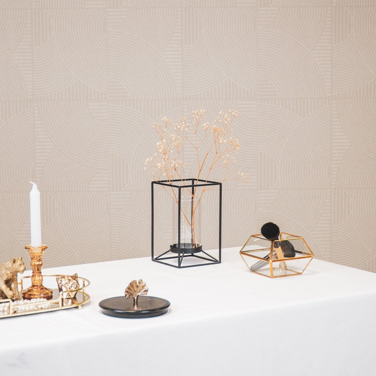 Housevitamin Lantaarn - Metaal/Glas - Zwart - 12,5x12,5x20cm - Home & Garden > Decor > Home Fragrances > Candles