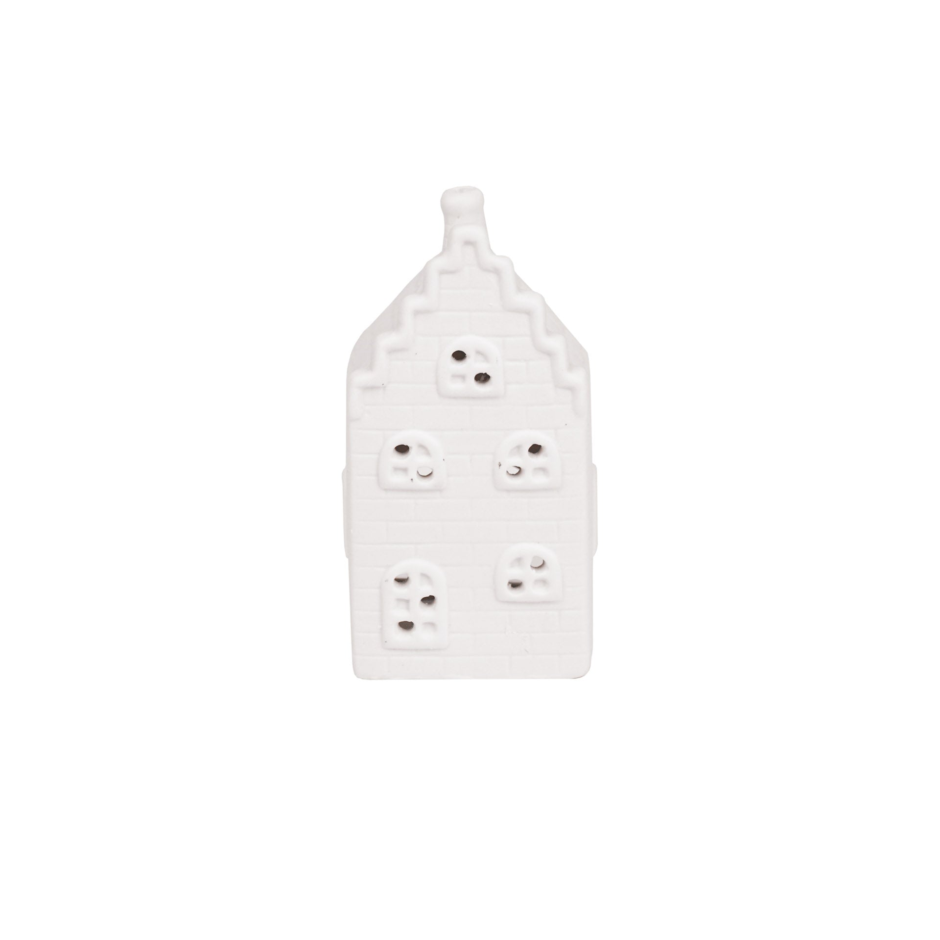 Housevitamin Kaarsenhouder-Theelicht-Grachtenpand-Keramiek-Wit-7x12" - Home & Garden > Decor > Home Fragrances > Candles