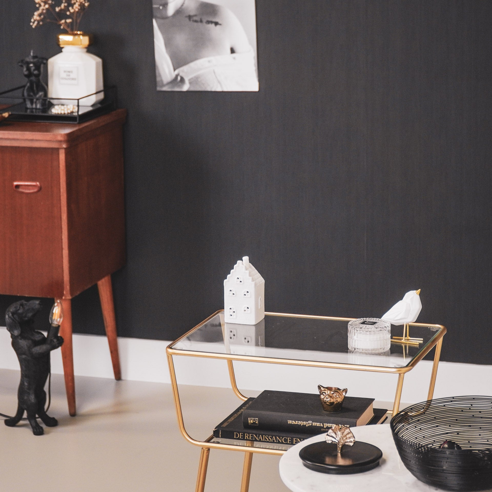 Housevitamin Kaarsenhouder-Theelicht-Grachtenpand-Keramiek-Wit-7x12" - Home & Garden > Decor > Home Fragrances > Candles