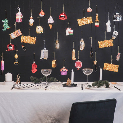 Kersthanger - Lip - Glas - Rood - 8,5x3,5x8,5cm Housevitamin