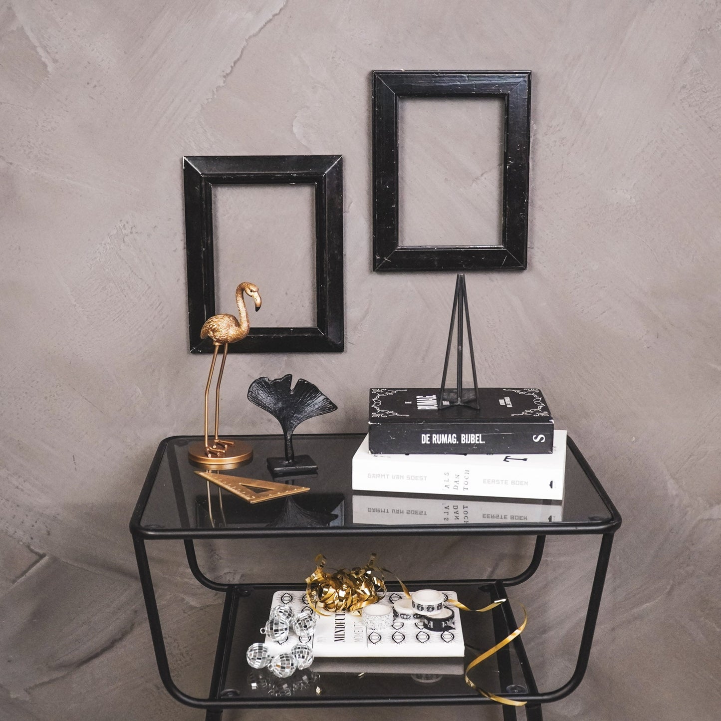 Kerstboom - Metaal/Glas - Zwart - 4,5x15cm Housevitamin