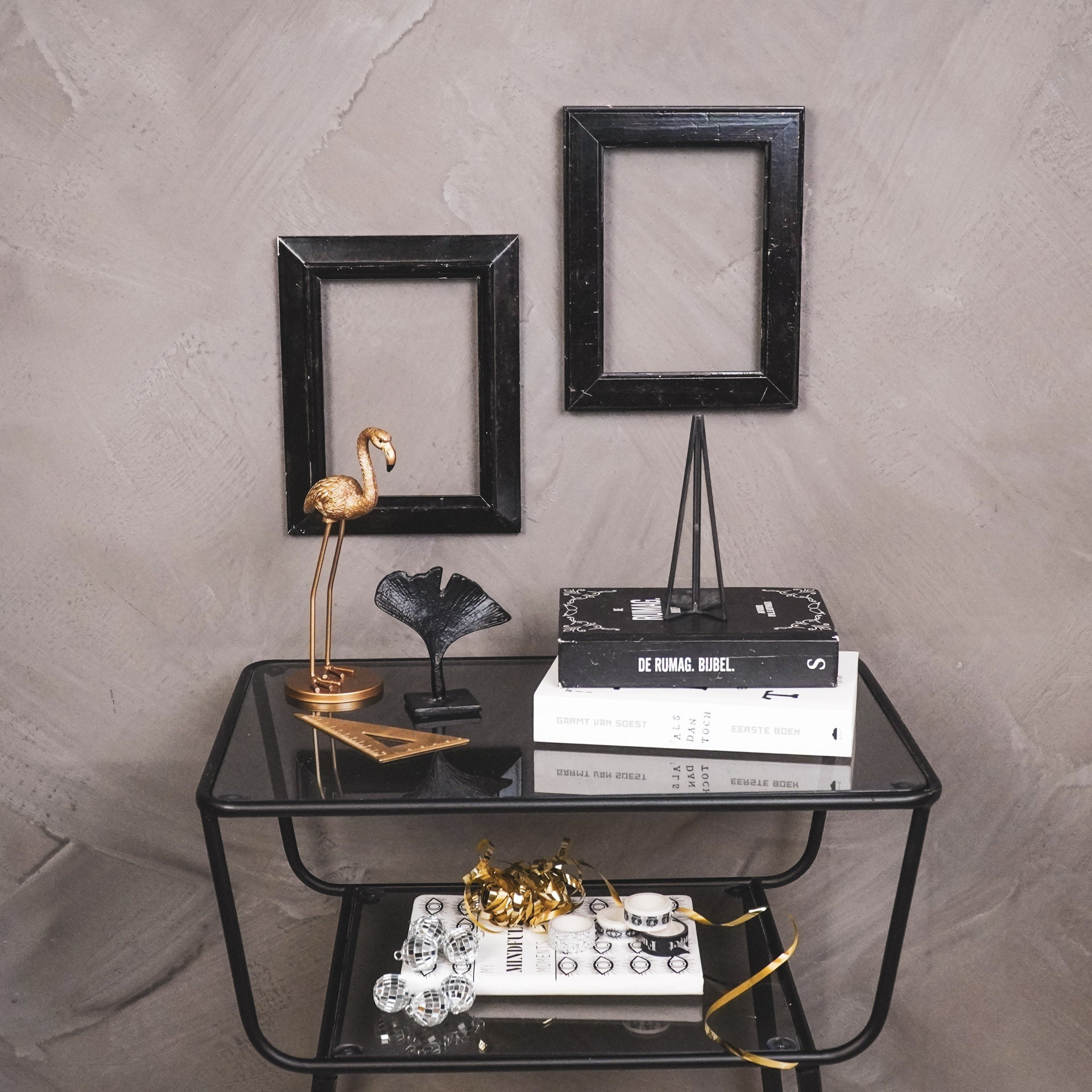 Kerstboom - Metaal/Glas - Zwart - 4,5x15cm Housevitamin