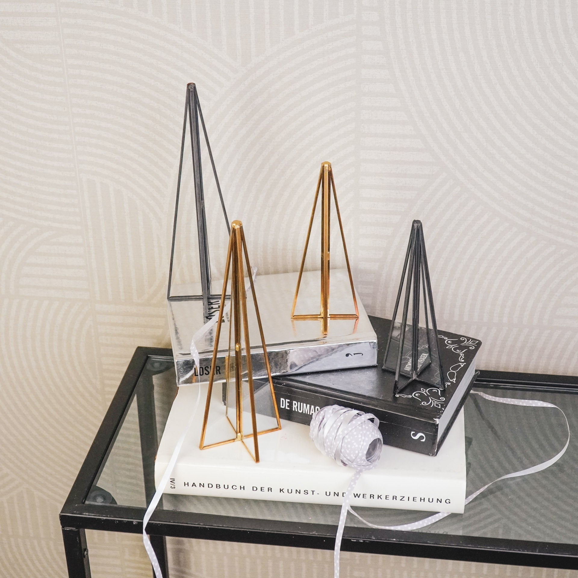 Kerstboom - Metaal/Glas - Zwart - 4,5x15cm Housevitamin