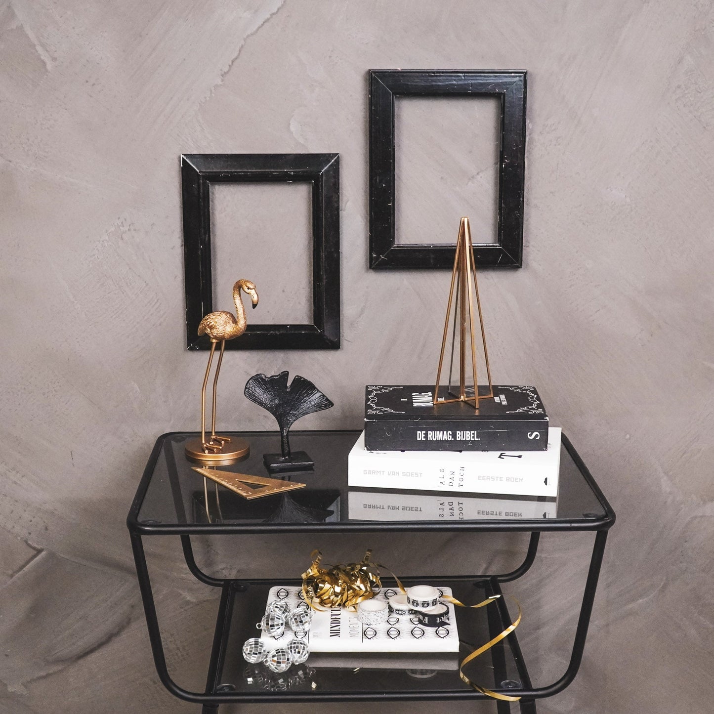 Kerstboom - Metaal/Glas - Goud - 5,5x20cm Housevitamin