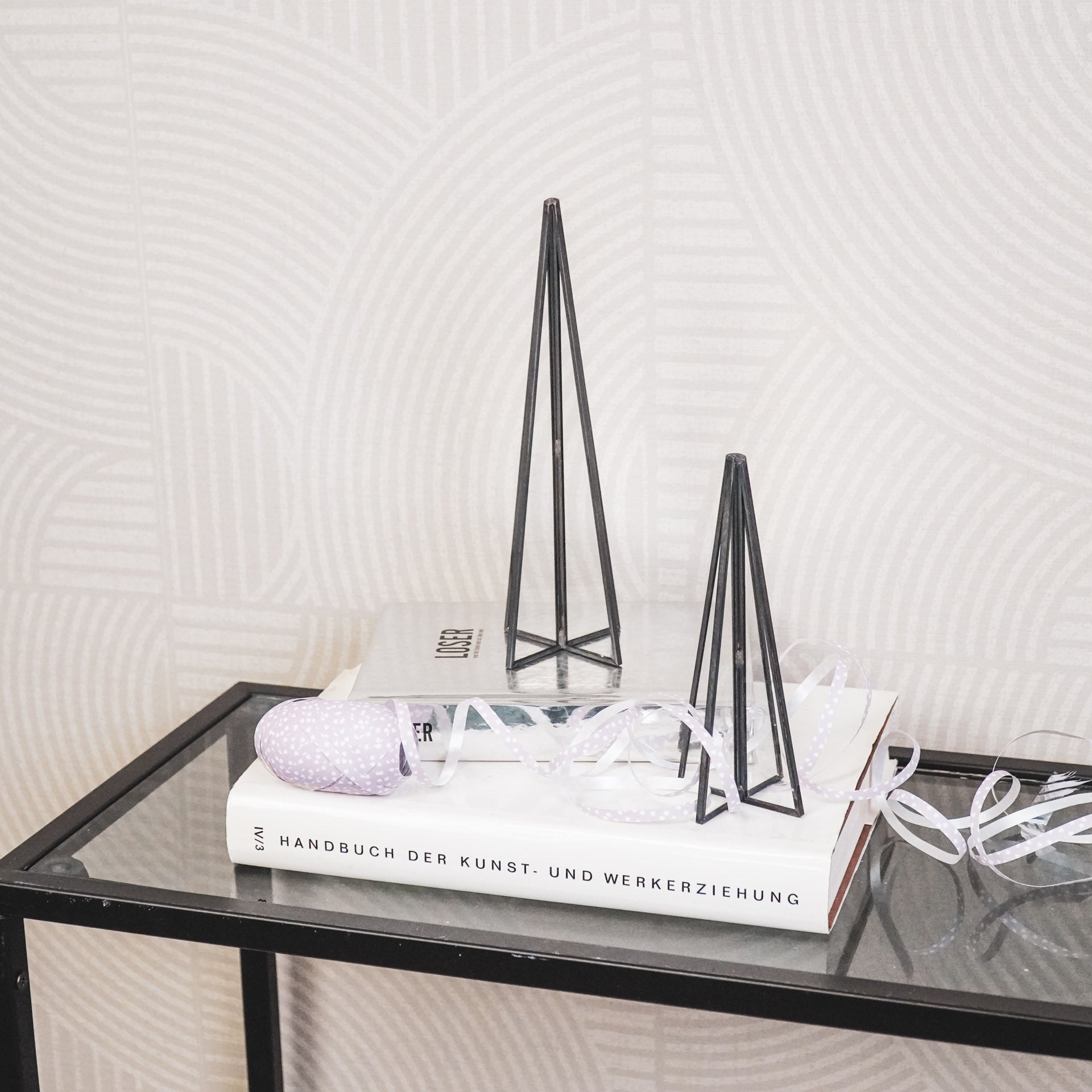 Kerstboom - Metaal/Glas - Zwart - 5,5x20cm Housevitamin