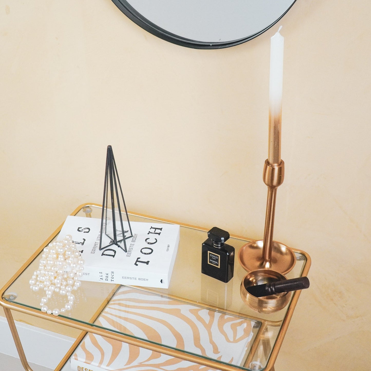 Kerstboom - Metaal/Glas - Zwart - 5,5x20cm Housevitamin