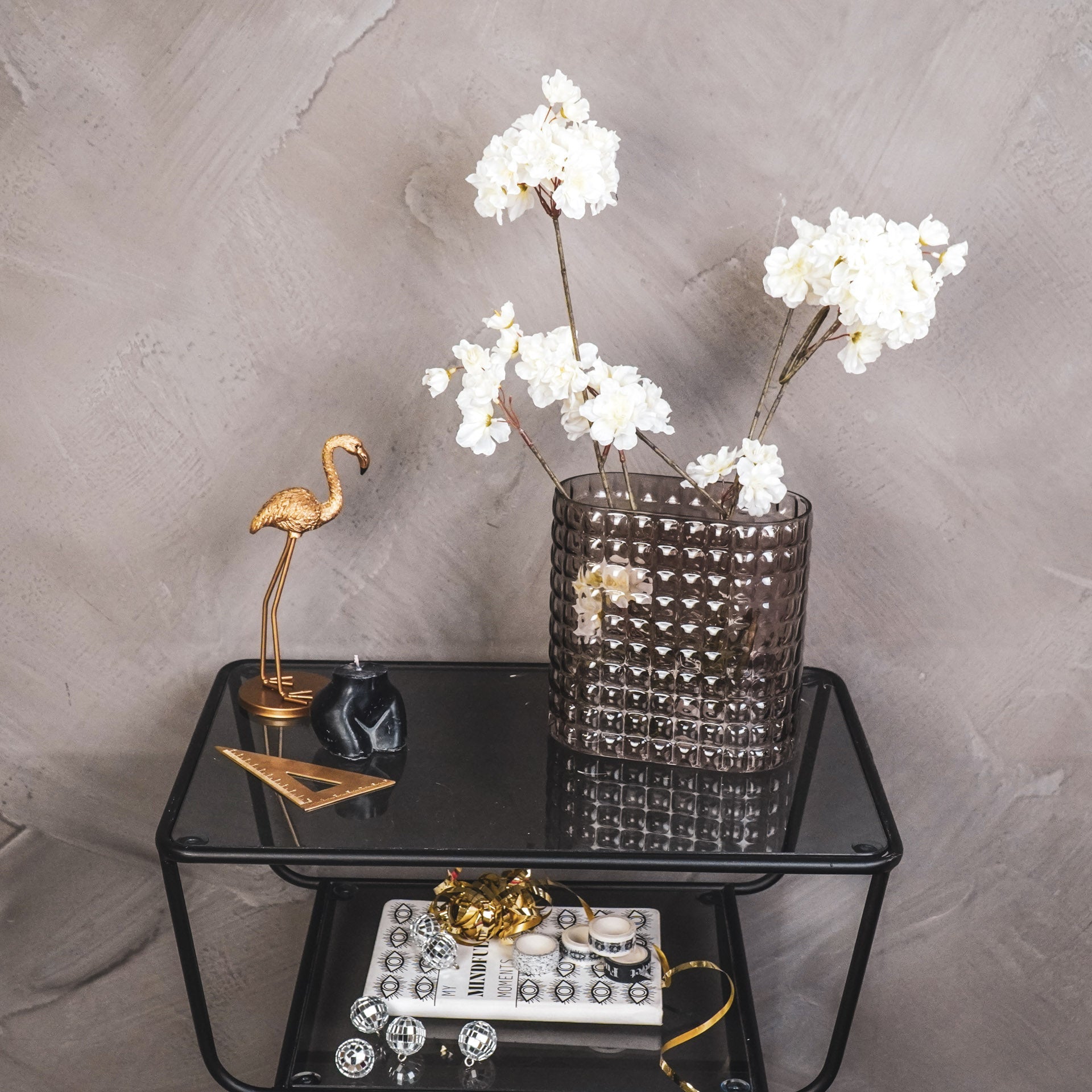 Housevitamin Vaas - Ribble - Glas - Bruin - 18x9,5x17,5cm - Home & Garden > Decor > Vases