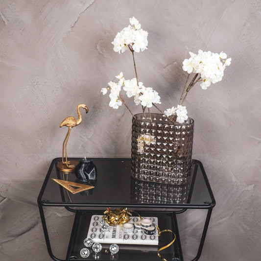 Housevitamin Vaas - Ribble - Glas - Bruin - 18x9,5x17,5cm - Home & Garden > Decor > Vases