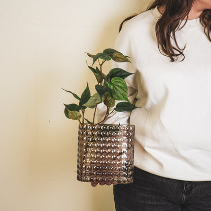 Housevitamin Vaas - Ribble - Glas - Bruin - 18x9,5x17,5cm - Home & Garden > Decor > Vases