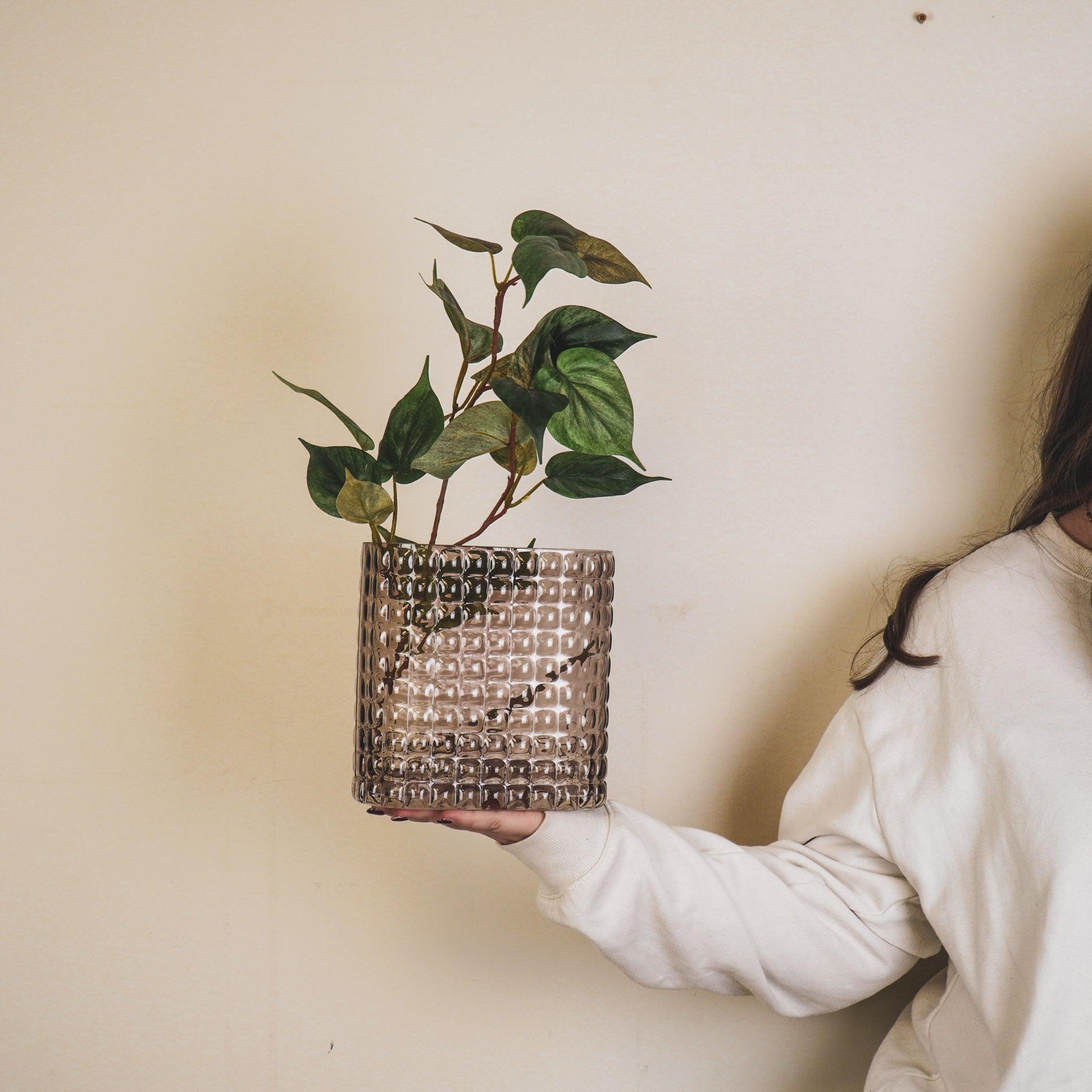 Housevitamin Vaas - Ribble - Glas - Bruin - 18x9,5x17,5cm - Home & Garden > Decor > Vases