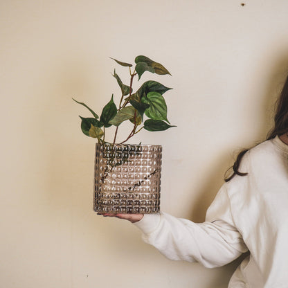 Housevitamin Vaas - Ribble - Glas - Bruin - 18x9,5x17,5cm - Home & Garden > Decor > Vases