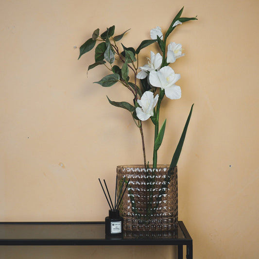 Housevitamin Vaas - Ribble - Glas - Bruin - 18x9,5x17,5cm - Home & Garden > Decor > Vases