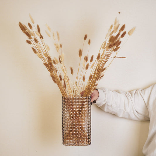 Housevitamin Vaas - Ribble - Glas - Bruin - 15x8x25cm - Home & Garden > Decor > Vases