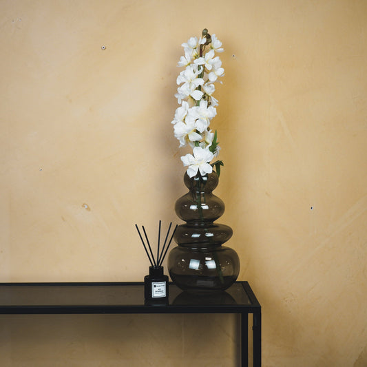 Housevitamin Vaas - Organisch - Glas - Rookachtig - 16x14x27cm - Home & Garden > Decor > Vases