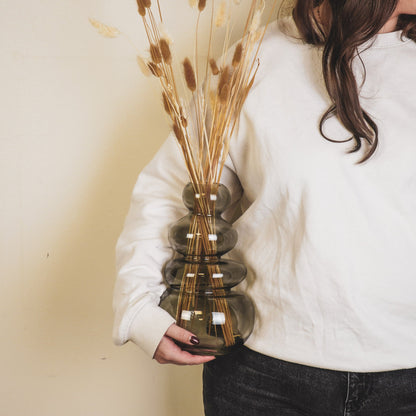 Housevitamin Vaas - Organisch - Glas - Rookachtig - 16x14x27cm - Home & Garden > Decor > Vases