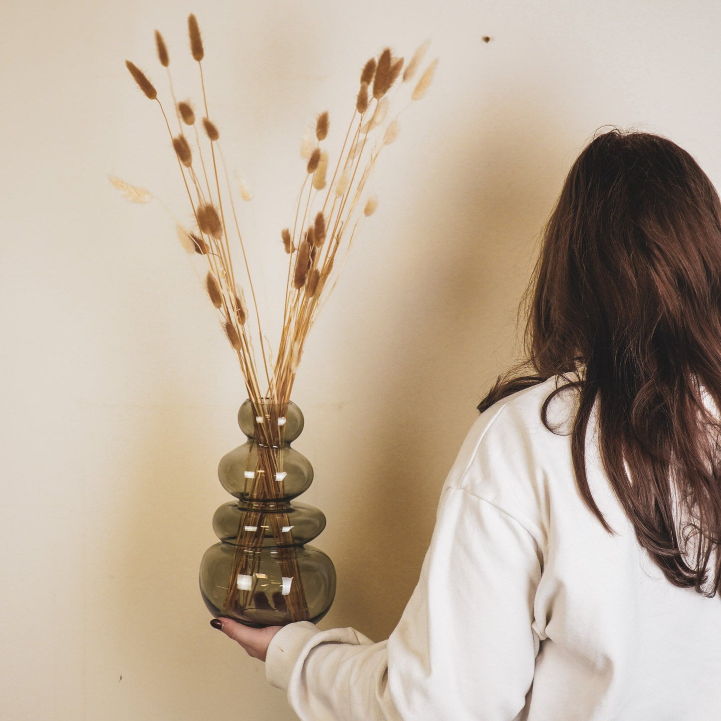 Housevitamin Vaas - Organisch - Glas - Rookachtig - 16x14x27cm - Home & Garden > Decor > Vases