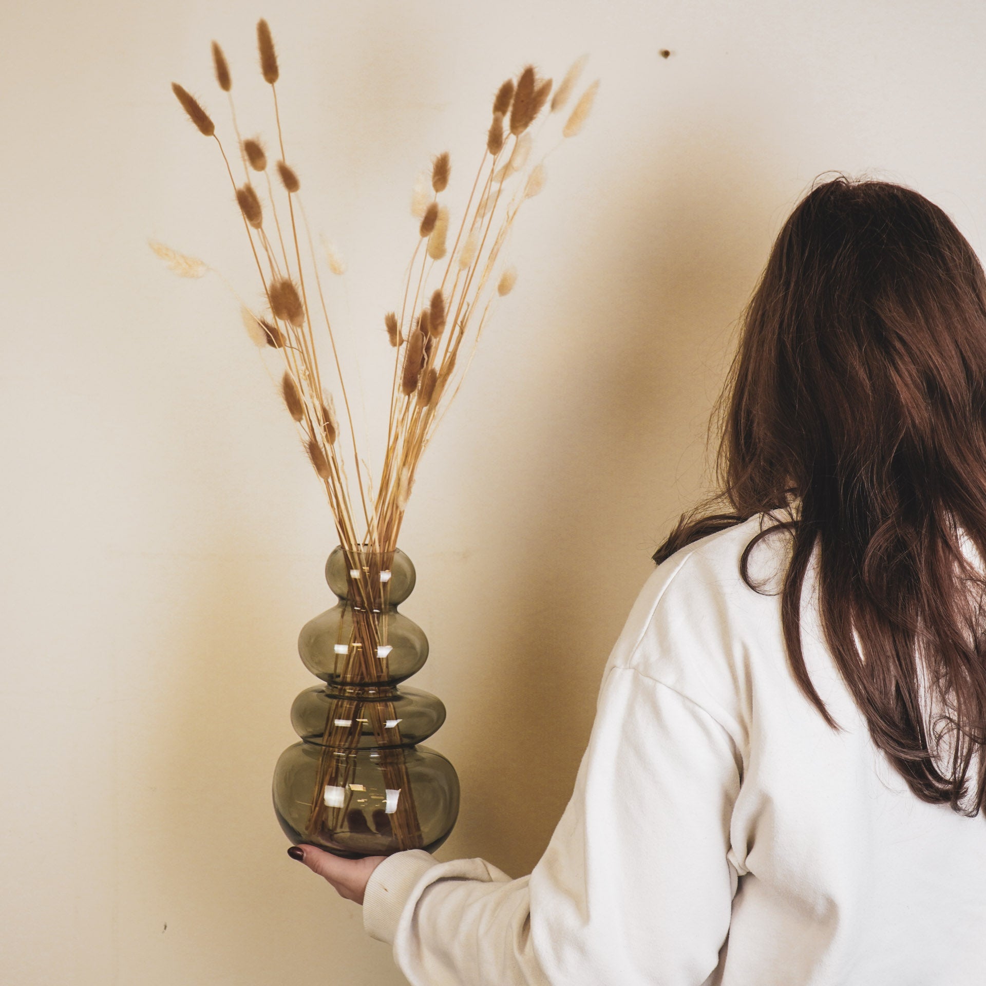 Housevitamin Vaas - Organisch - Glas - Rookachtig - 16x14x27cm - Home & Garden > Decor > Vases