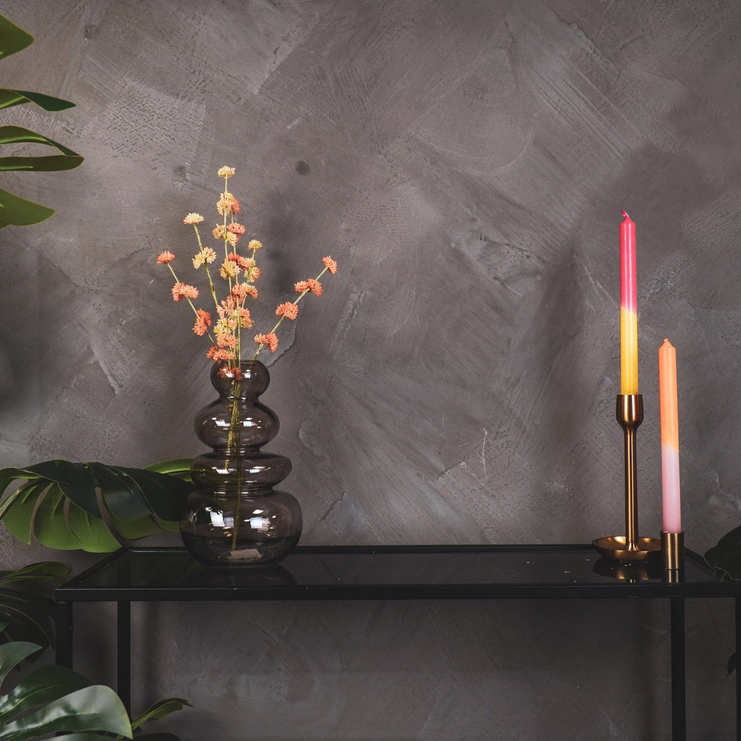 Housevitamin Vaas - Organisch - Glas - Rookachtig - 16x14x27cm - Home & Garden > Decor > Vases