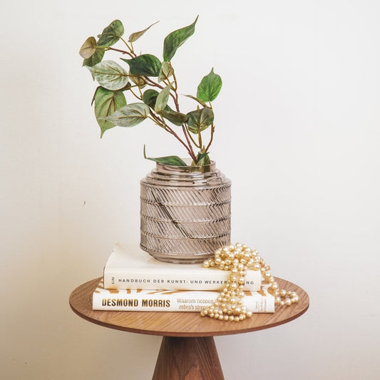 Housevitamin Vaas - Patroon - Glas - Bruin - 16x16cm - Home & Garden > Decor > Vases