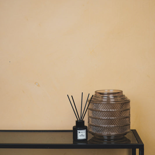 Housevitamin Vaas - Patroon - Glas - Rookglas - 16x16cm - Home & Garden > Decor > Vases