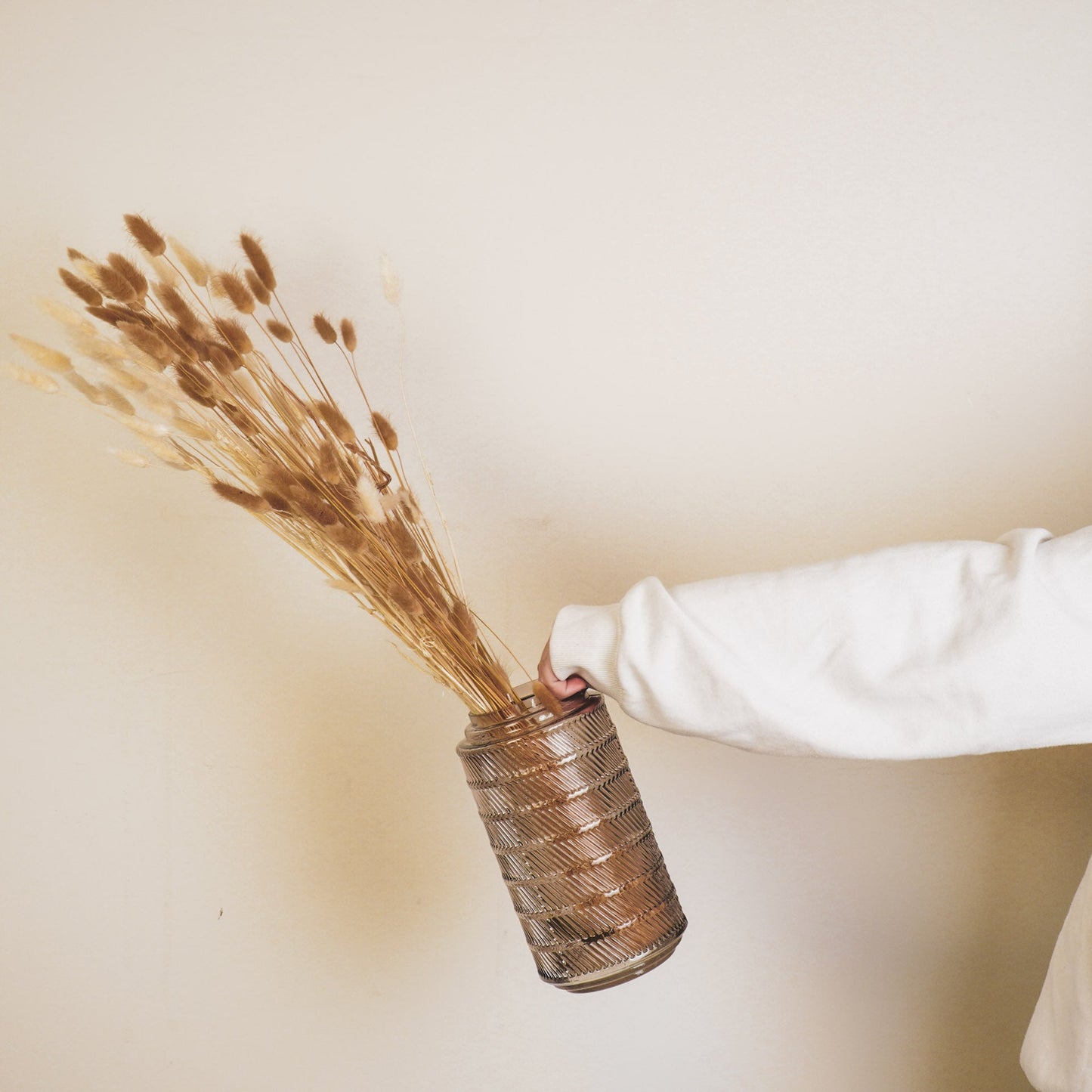 Housevitamin Vaas - Patroon - Glas - Bruin - 12,5x23cm - Home & Garden > Decor > Vases