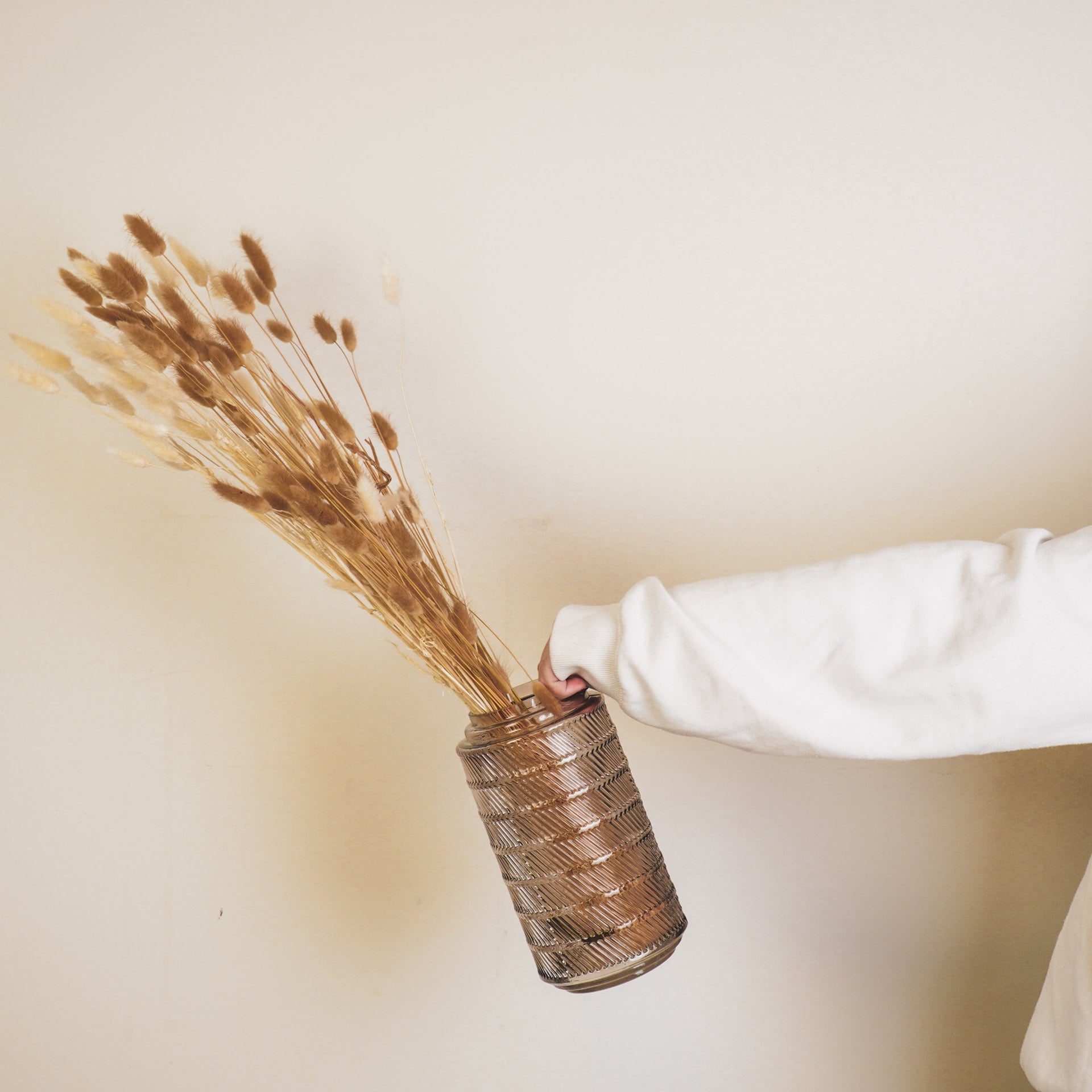 Housevitamin Vaas - Patroon - Glas - Bruin - 12,5x23cm - Home & Garden > Decor > Vases