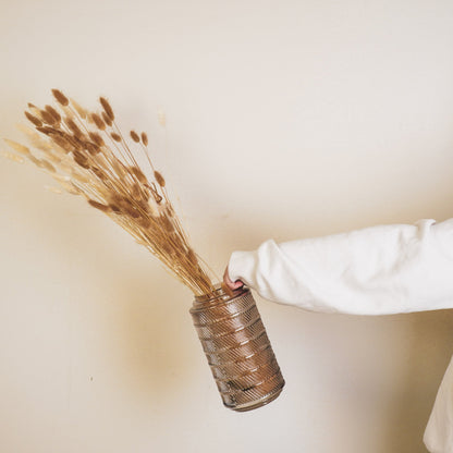 Housevitamin Vaas - Patroon - Glas - Bruin - 12,5x23cm - Home & Garden > Decor > Vases