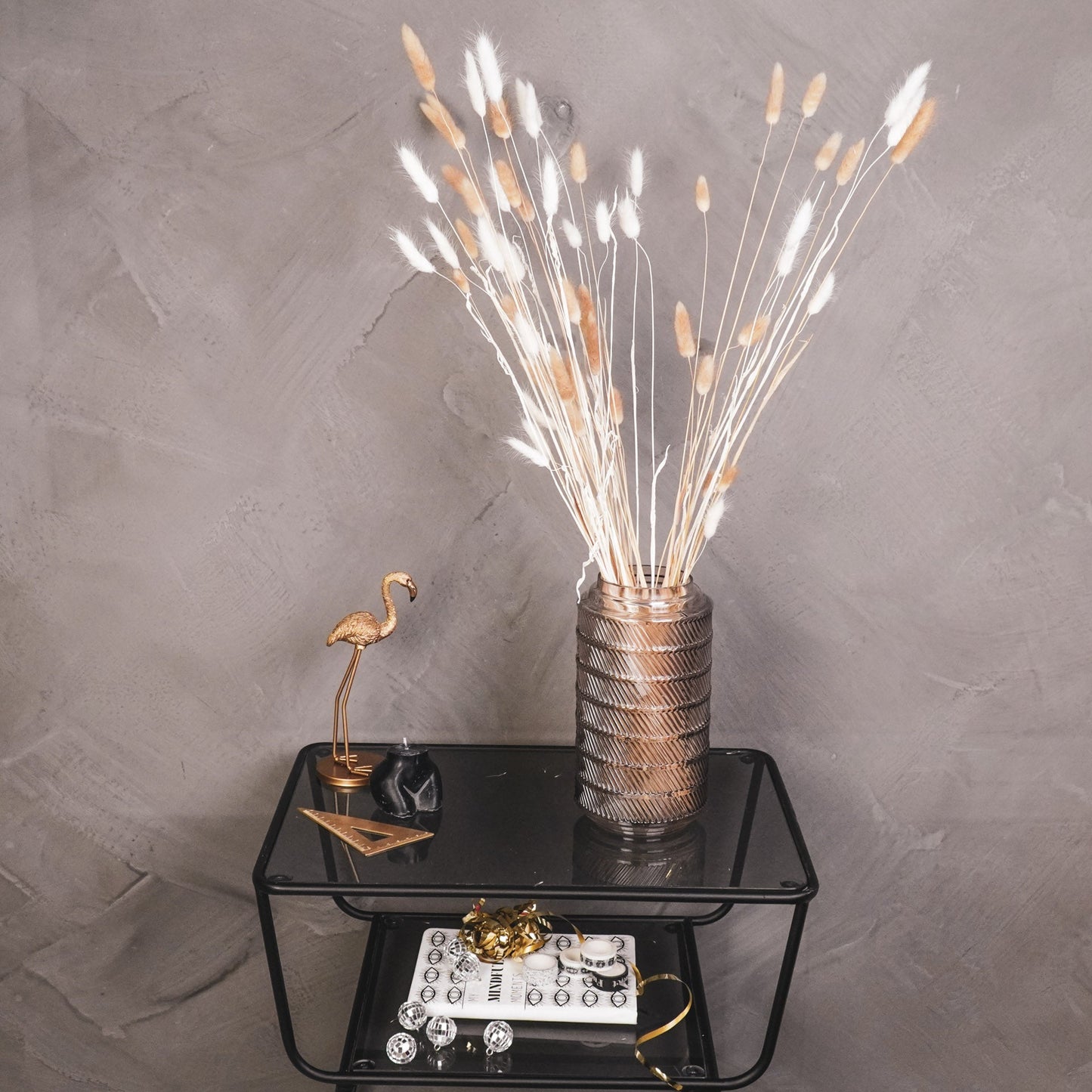 Housevitamin Vaas - Patroon - Glas - Bruin - 12,5x23cm - Home & Garden > Decor > Vases