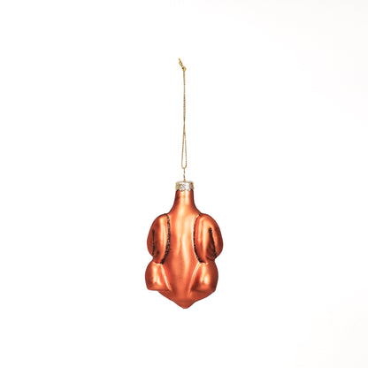 Kersthanger - Kalkoen - Glas - Bruin - 6,5x5,5x11,5cm Housevitamin