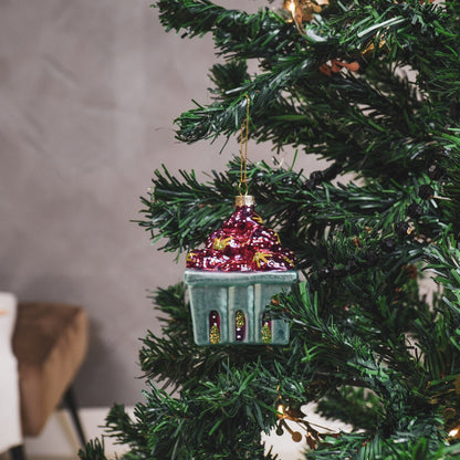 Kersthanger - Aardbeien - Glas - Rood - 7x7x9,5cm Housevitamin