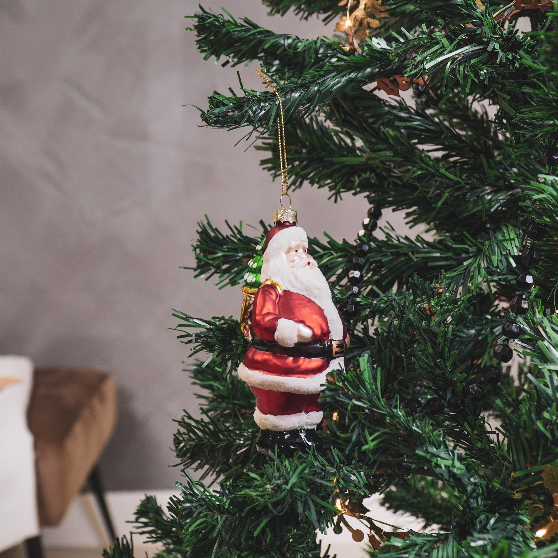 Kersthanger - Kerstman - Glas - Rood - 6,5x6,5x13cm Housevitamin Shop