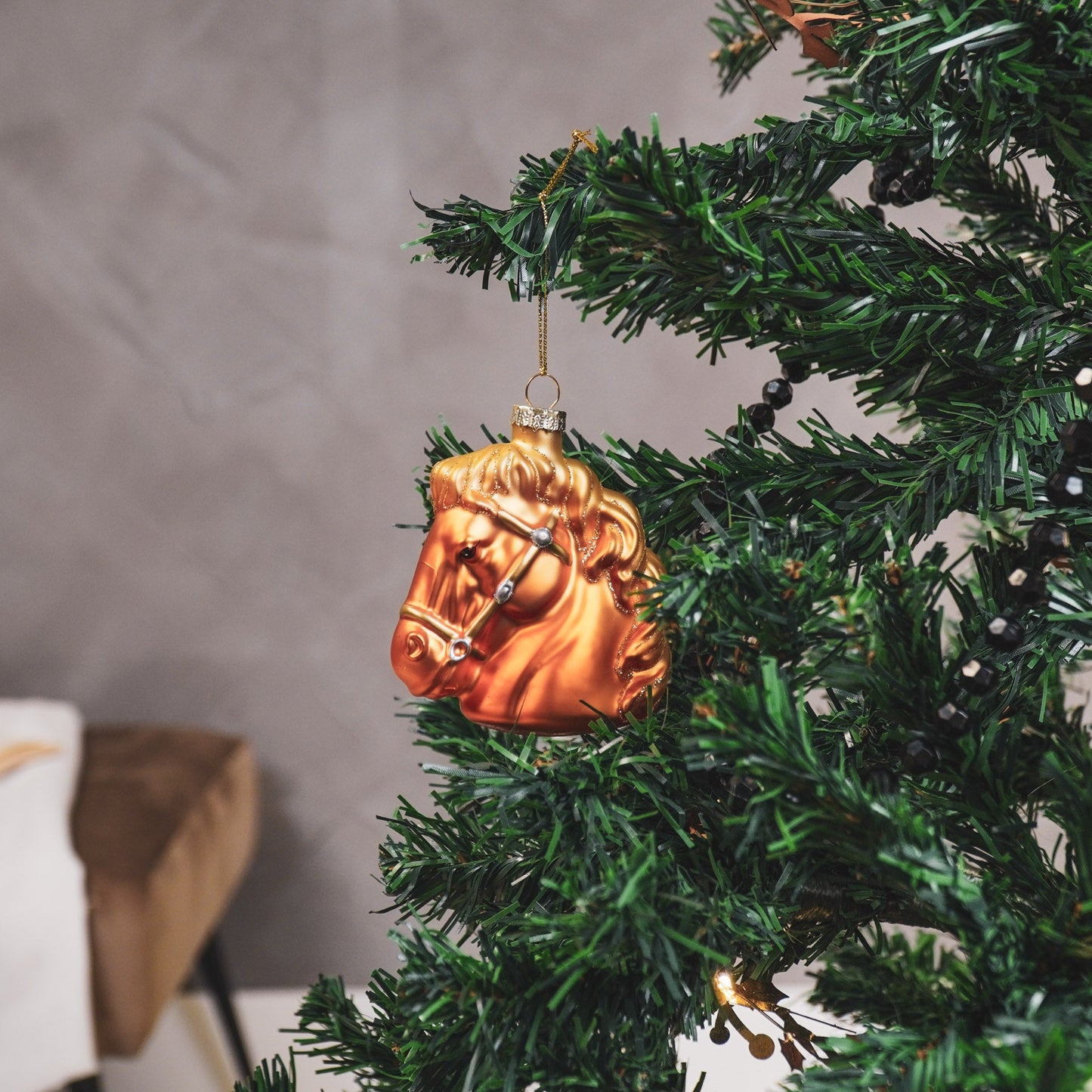 Kersthanger - Paard - Glas - Bruin - 8,5x8,5x9cm Housevitamin