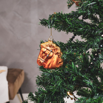 Kersthanger - Paard - Glas - Bruin - 8,5x8,5x9cm Housevitamin