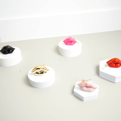 Kersthanger - Lip - Keramiek - Goud - 6,5x2x4cm Housevitamin