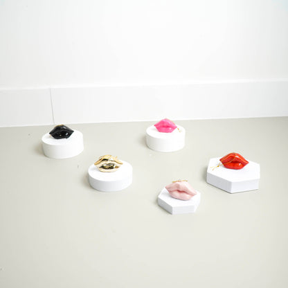 Kersthanger - Lip - Keramiek - Goud - 6,5x2x4cm Housevitamin