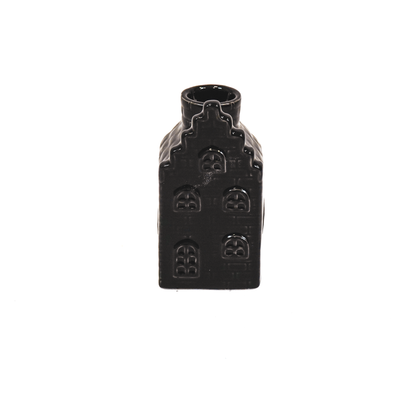 Housevitamin Kaarsenhouder - Huis - Keramiek - Zwart - 6x6x11cm - Home & Garden > Decor > Home Fragrances > Candles