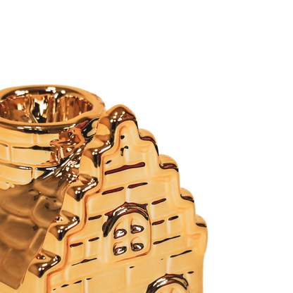 Housevitamin Kaarsenhouder - Huis - Keramiek - Goud - 6x6x11cm - Home & Garden > Decor > Home Fragrances > Candles