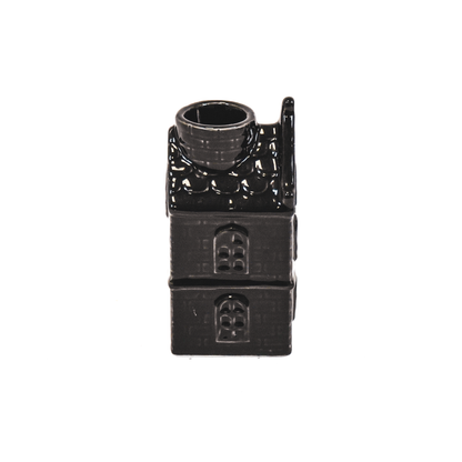 Housevitamin Kaarsenhouder - Huis - Keramiek - Zwart - 6x5,5x11cm - Home & Garden > Decor > Home Fragrances > Candles