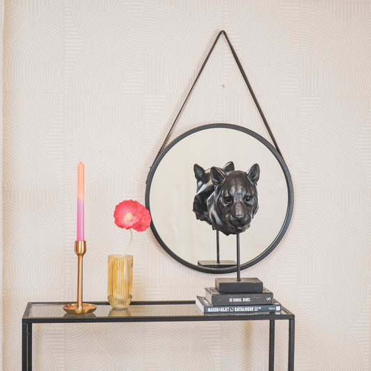 Housevitamin Spiegel - Rond - Metaal - Zwart - 50x2,5x50cm - Home & Garden > Decor > Mirrors