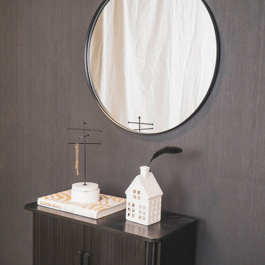 Housevitamin Housevitamin Ronde Spiegel - Metaal - Zwart - 60x3x60cm - Home & Garden > Decor > Mirrors