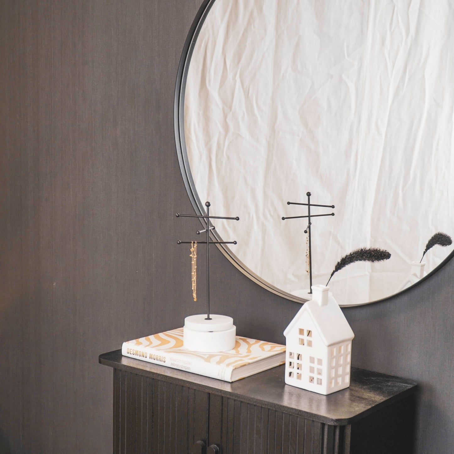 Housevitamin Housevitamin Ronde Spiegel - Metaal - Zwart - 80x3x80cm - Home & Garden > Decor > Mirrors