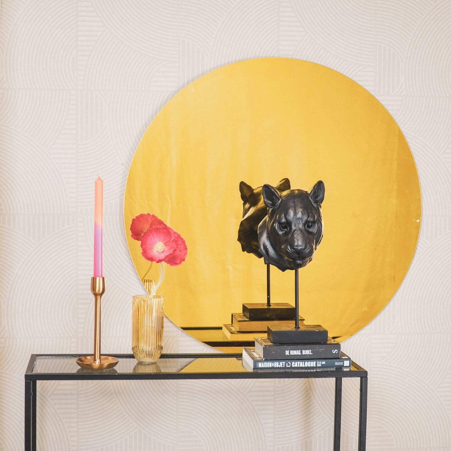 Housevitamin Housevitamin Ronde Spiegel - Gouden Glas - 80x1x80cm - Home & Garden > Decor > Mirrors