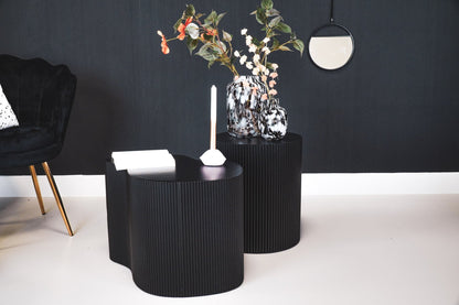 Housevitamin Bijzettafel - Cilinder - MDF - Zwart - 39x45cm - Furniture > Tables