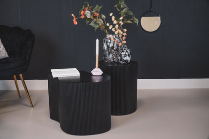 Bijzettafel - Cilinder- MDF - Zwart - 39x39x45cm Housevitamin Shop