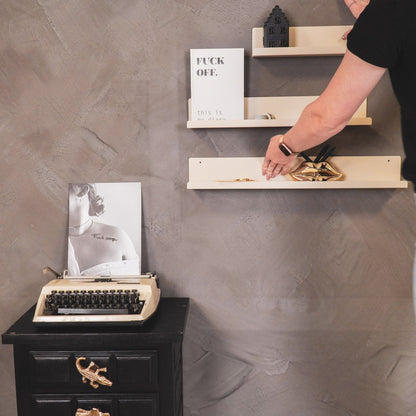 Housevitamin Wandplank - Metaal - Beige - Set van 3 - 40/50/60cm - Home & Garden > Decor