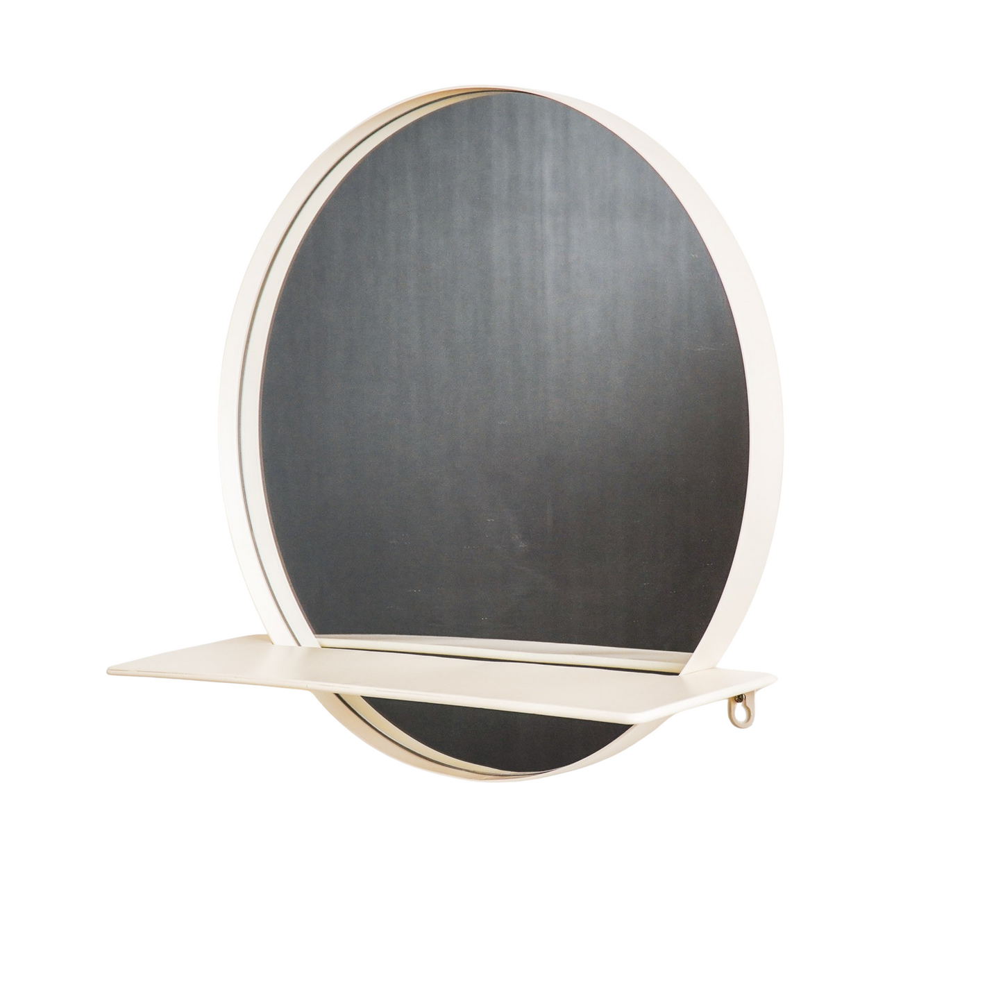 Housevitamin Spiegel - Rond - Metaal - Met Plank - Zand - Ø40cm - Home & Garden > Decor > Mirrors