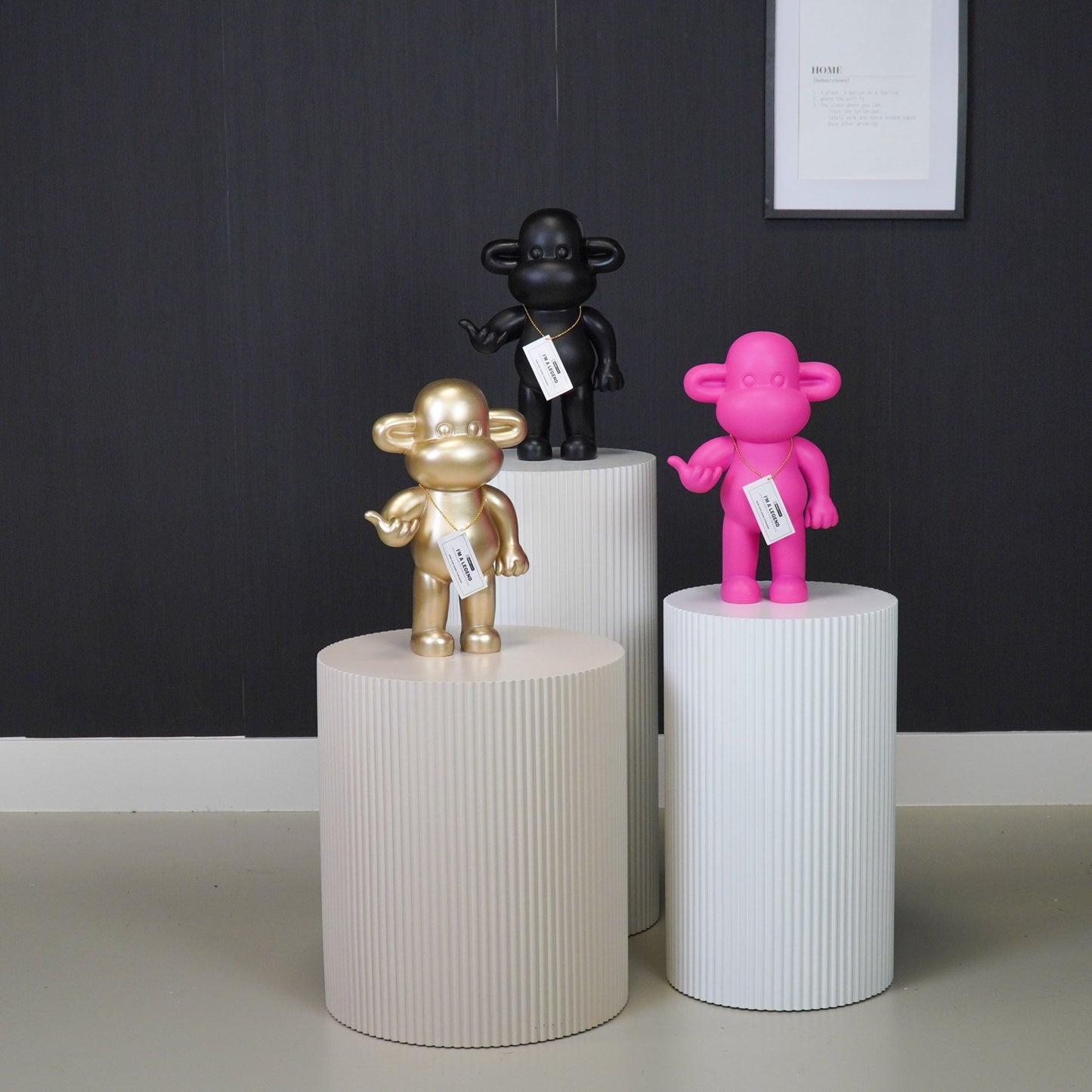 Ornament - Aap Beeld 'The Legend' - Goud - 20,5x13,5x35cm Housevitamin Shop