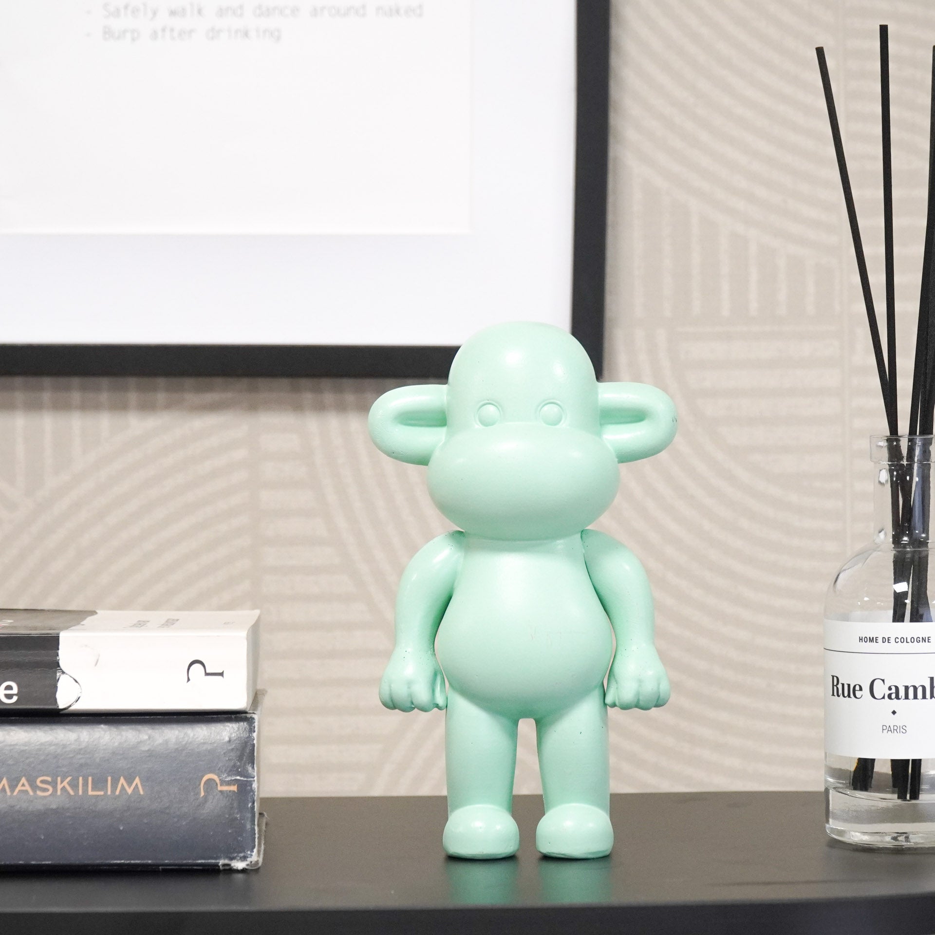 Ornament - Aap Beeld 'The Legend' - Polyresin - Mintgroen - 11x7x19cm Housevitamin Shop