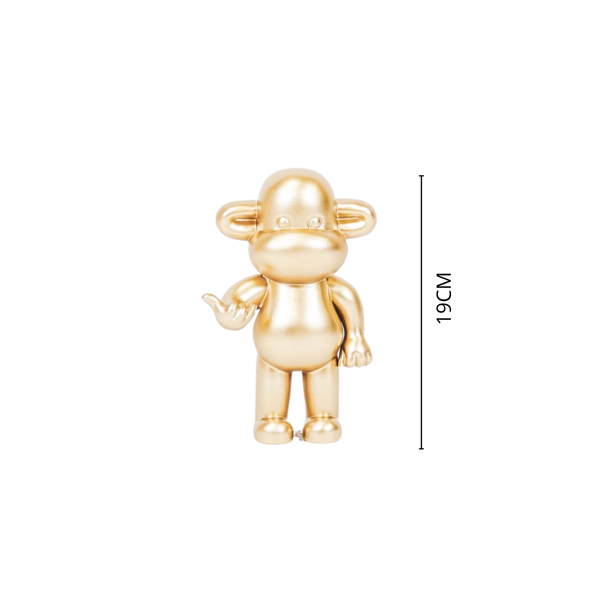 Ornament - Hang loose Aap Beeld 'The Legend' - Polyresin - Goud - 11x7x19cm Housevitamin Shop
