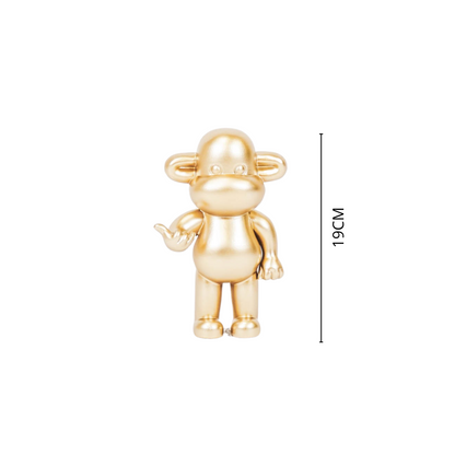Ornament - Hang loose Aap Beeld 'The Legend' - Polyresin - Goud - 11x7x19cm Housevitamin Shop